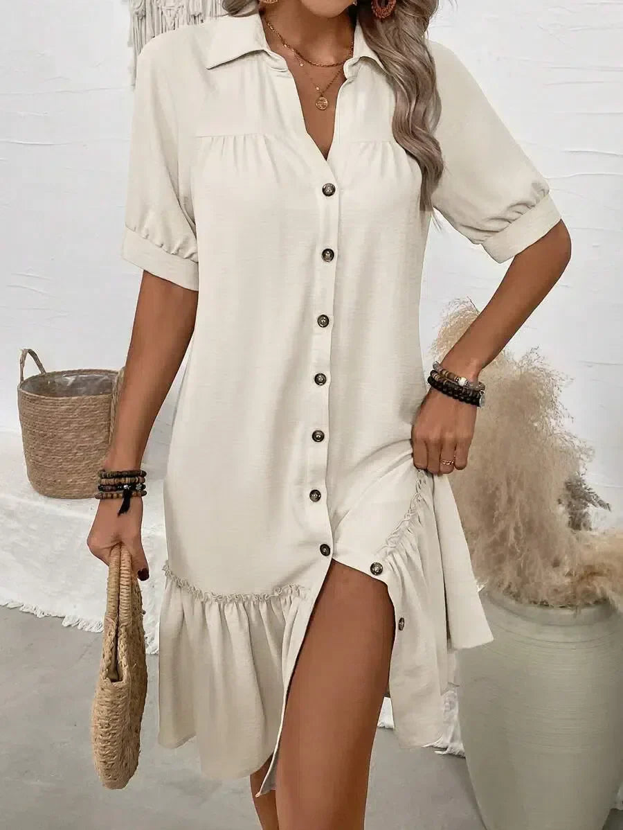 Kali™ | Robe Élégante A-Line avec Ourlet Volant