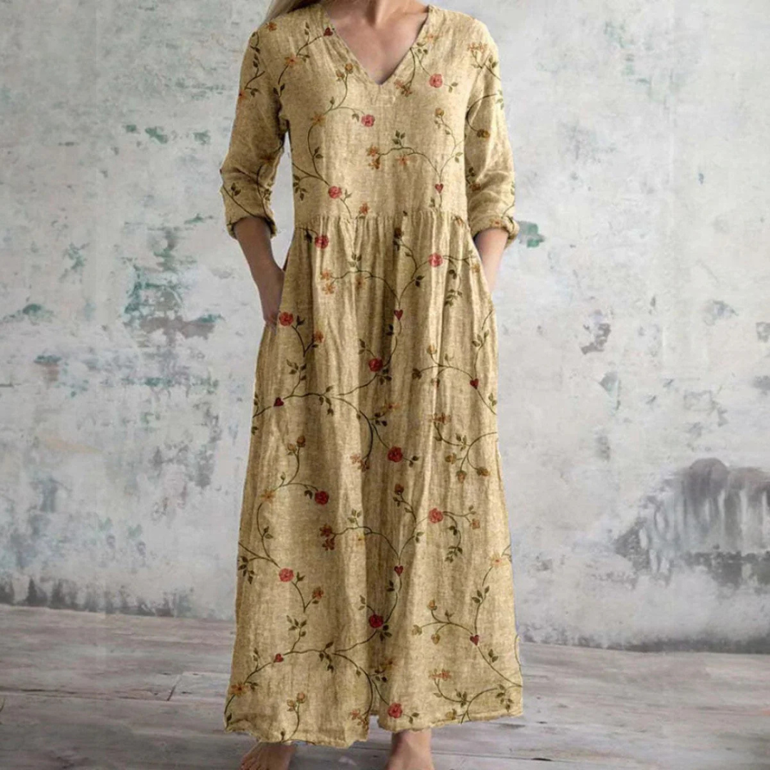 Élodie – Robe d'Été Élégante à Motif Floral