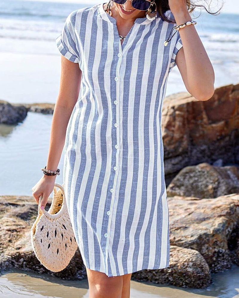 Dana - Robe Chemise Rayée