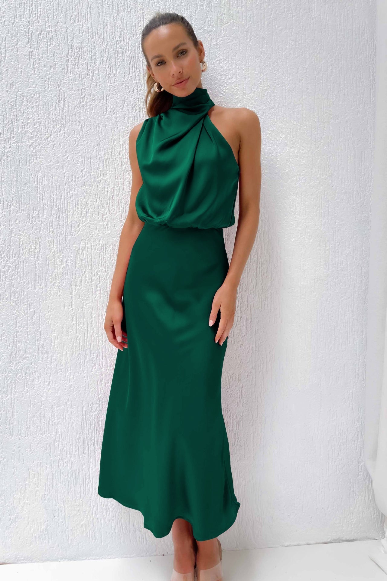 Helia™ | Robe Longue Halter Élégante et Sophistiquée