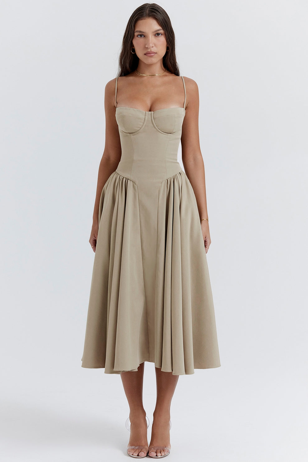 Maissa - Robe Midi Sans Manches Élégante
