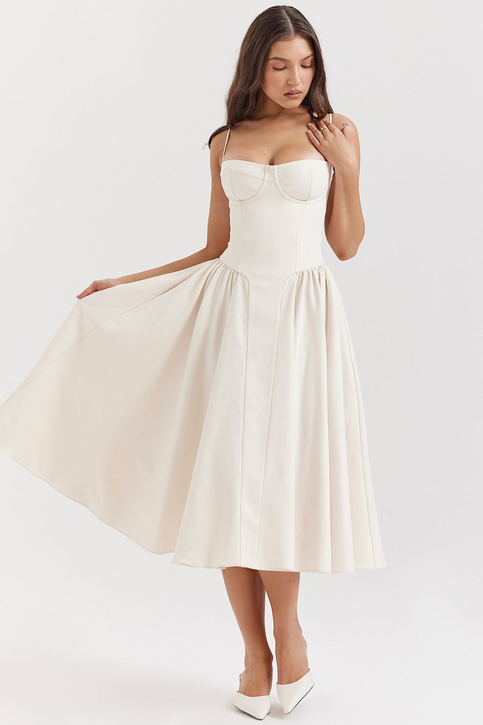 Maissa - Robe Midi Sans Manches Élégante