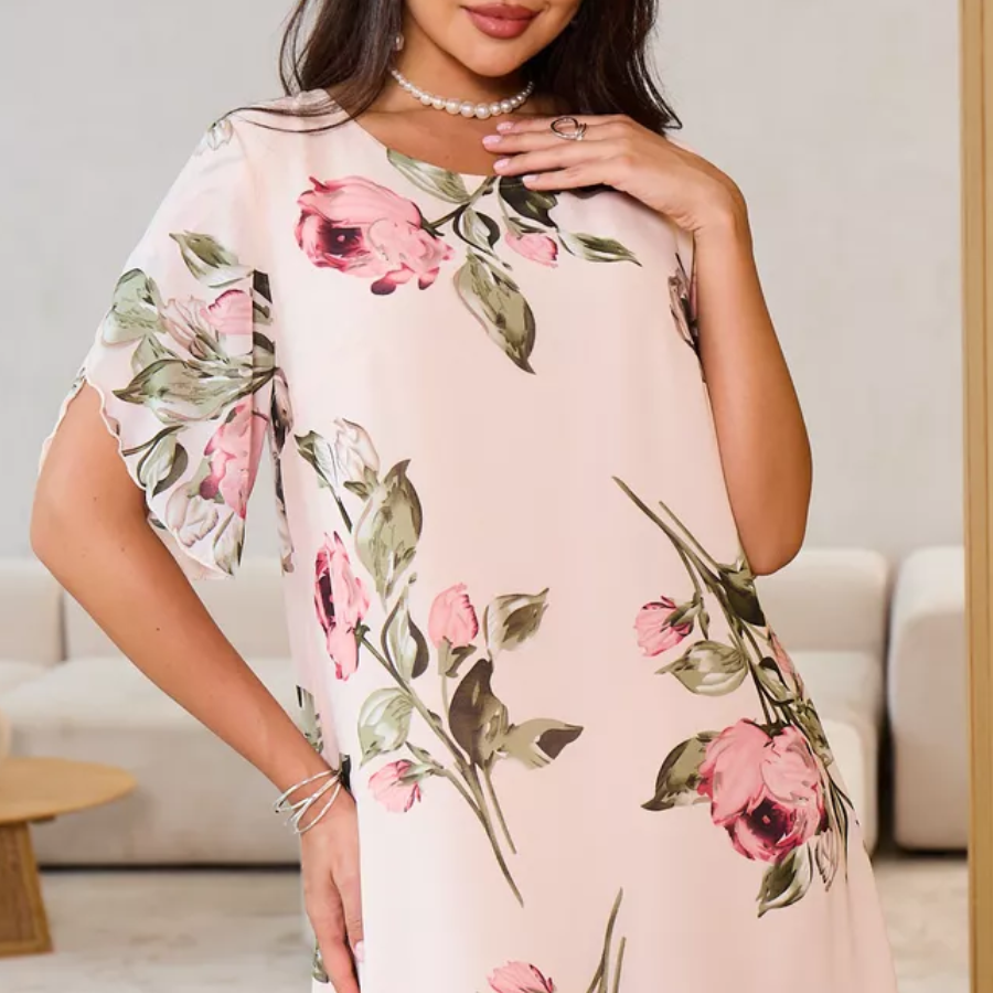 Levana | Robe en Chiffon Floral Superposée