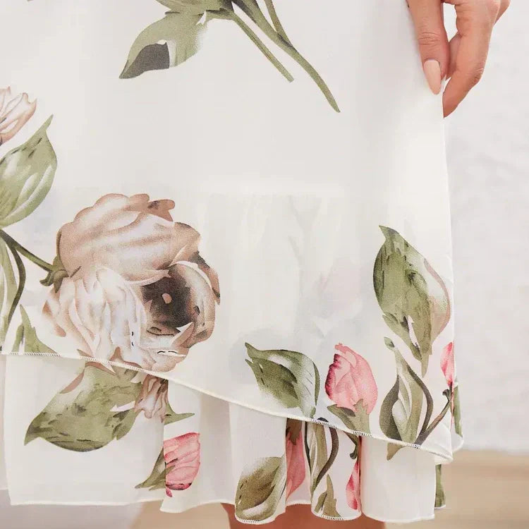 Levana | Robe en Chiffon Floral Superposée