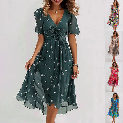 Carole | Robe élégante à manches courtes