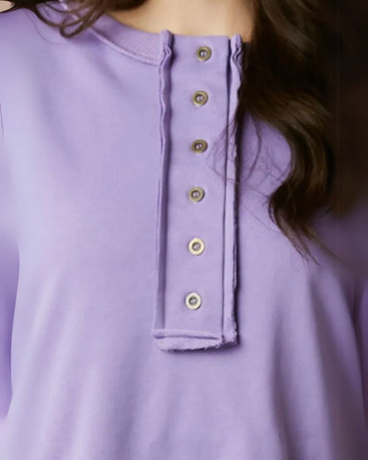 LAREI - SWEATSHIRT À PAILLETTES AVEC BOUTONNAGE PARTIEL