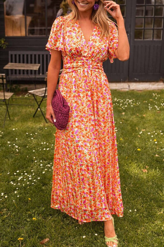 Amelia Rose | Robe Maxi Élégante à Décolleté en V