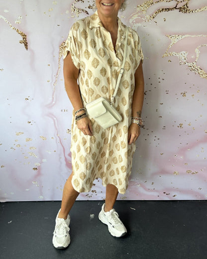 Ciano™ | Robe d'Été Ample avec Col Revers et Manches Courtes