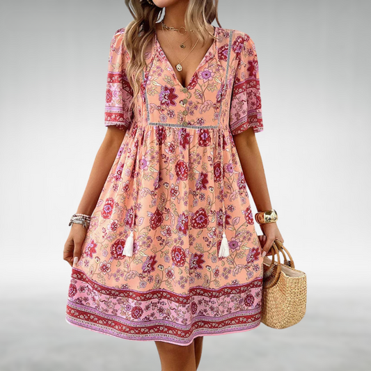 Gavio™ | Élégante Robe Fleurie à Col V