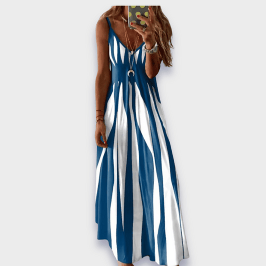 Claudia | Robe d'été longue en tissu premium fait main
