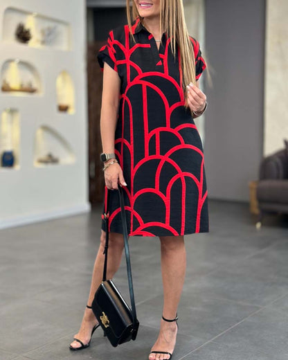 Fari™ | Robe Polo à Imprimé Géométrique Chic
