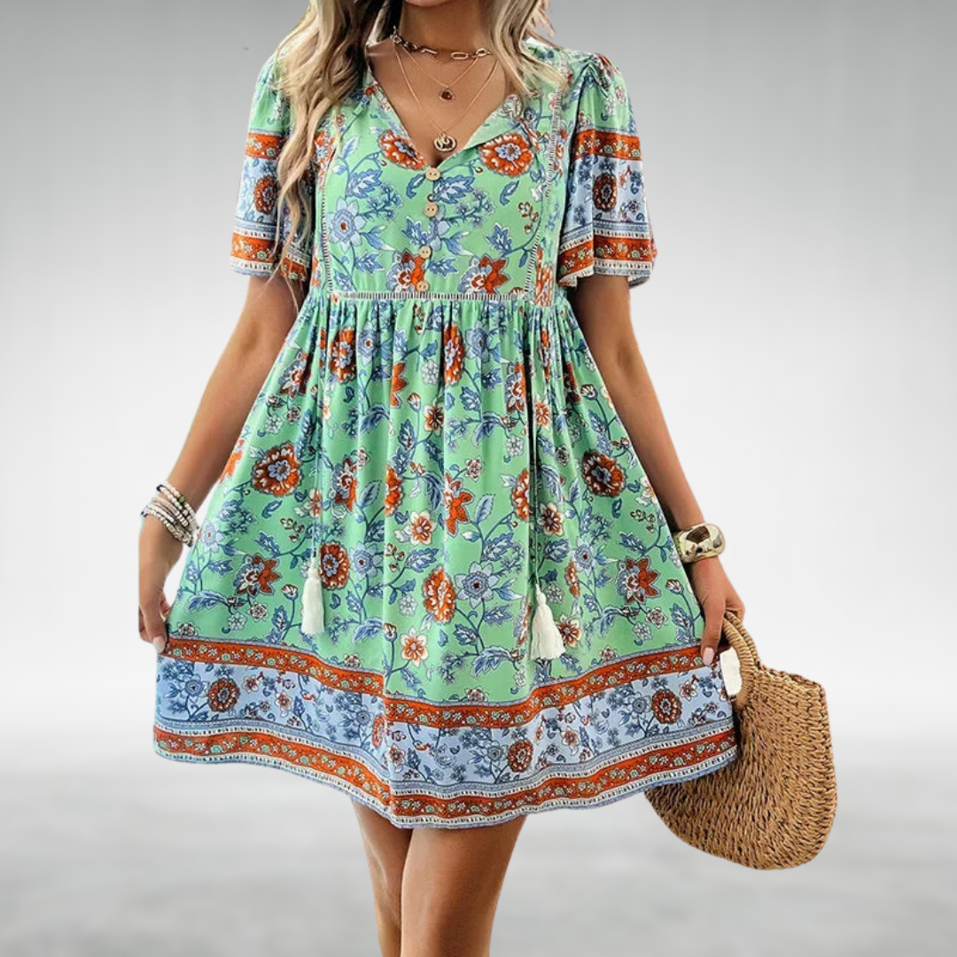 Gavio™ | Élégante Robe Fleurie à Col V
