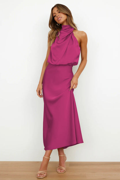 Helia™ | Robe Longue Halter Élégante et Sophistiquée