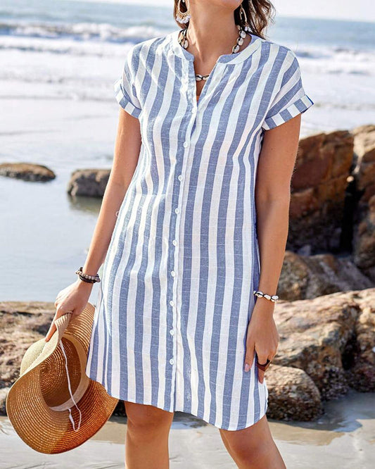 Dana - Robe Chemise Rayée