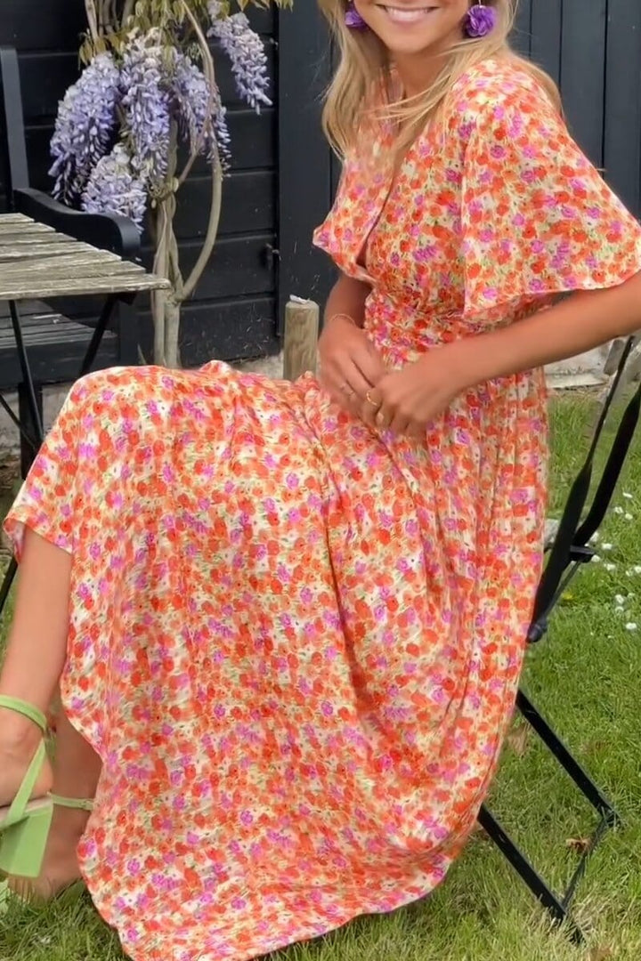 Amelia Rose | Robe Maxi Élégante à Décolleté en V