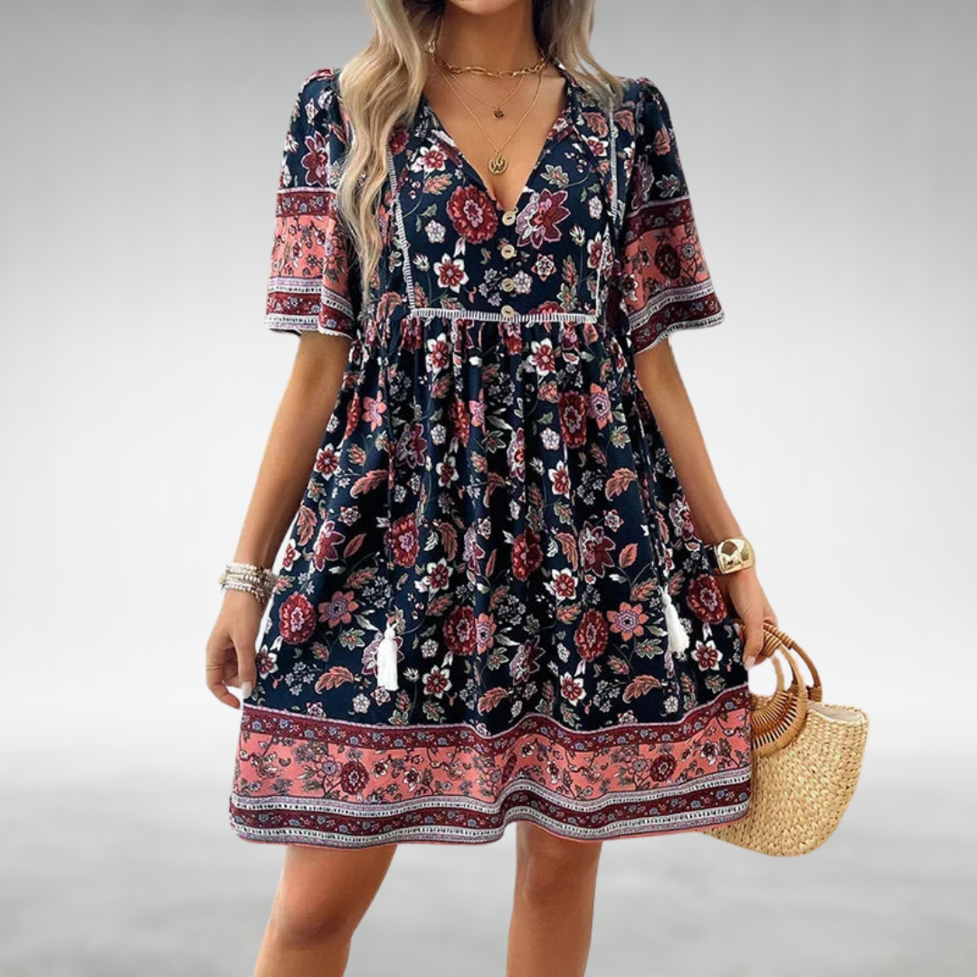 Gavio™ | Élégante Robe Fleurie à Col V