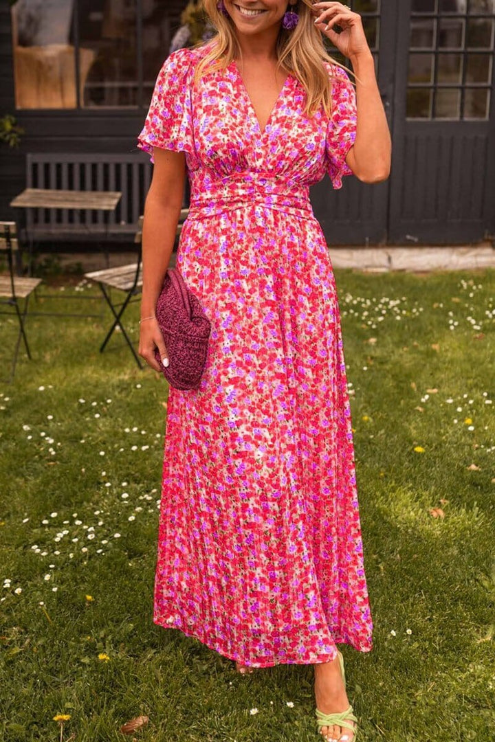 Amelia Rose | Robe Maxi Élégante à Décolleté en V