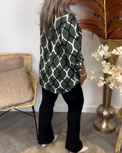 Alyce - Blouse décontractée à manches longues avec motif