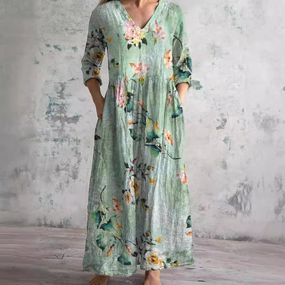 Élodie – Robe d'Été Élégante à Motif Floral
