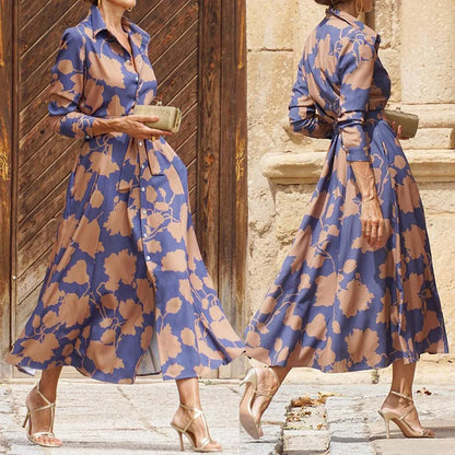 Rosella™ | Robe Chemise Florale Élégante avec Ceinture