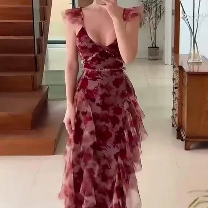 Leonel™ | Robe Élegante à Volants Floraux