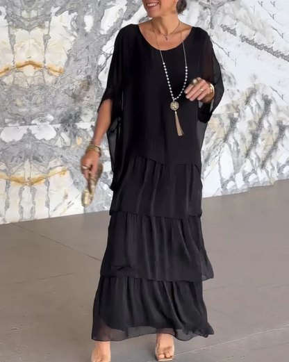 Solmora™ | Robe Maxi Élégante à Col Rond Ample