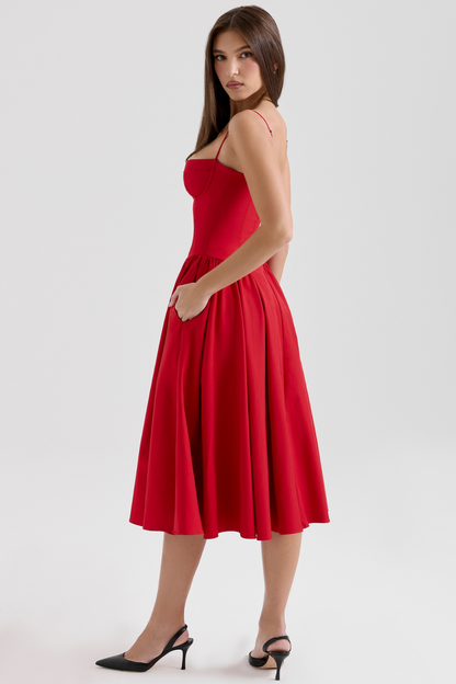 Maissa - Robe Midi Sans Manches Élégante