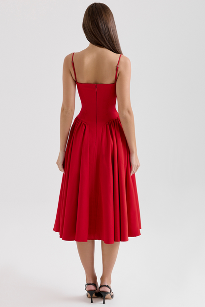 Maissa - Robe Midi Sans Manches Élégante