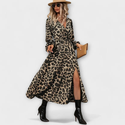 Natalie - Robe élégante à motif léopard
