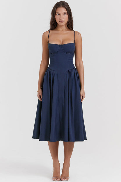 Maissa - Robe Midi Sans Manches Élégante