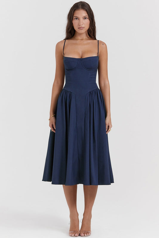 Maissa - Robe Midi Sans Manches Élégante