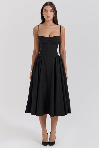 Maissa - Robe Midi Sans Manches Élégante