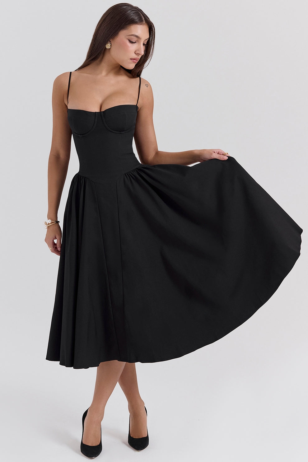 Maissa - Robe Midi Sans Manches Élégante