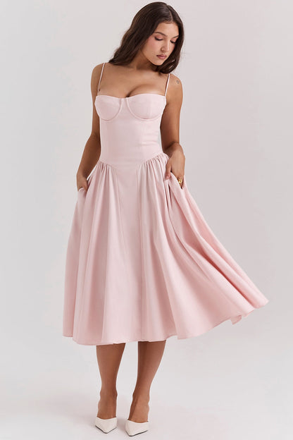 Maissa - Robe Midi Sans Manches Élégante