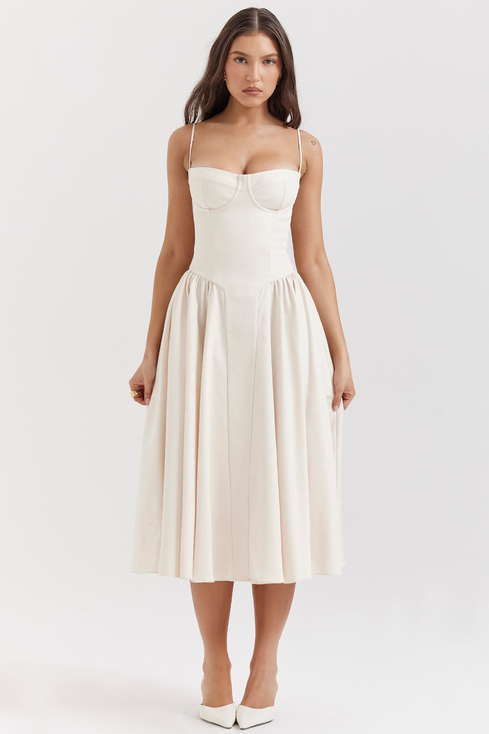 Maissa - Robe Midi Sans Manches Élégante