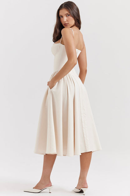 Maissa - Robe Midi Sans Manches Élégante