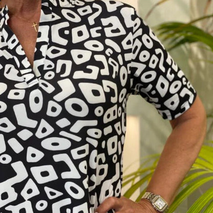 Aluna - Robe Mini à Imprimé Géométrique Décontractée