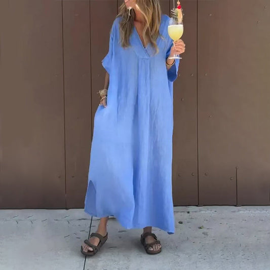 Arantxa - Robe Maxi Élégante à Décolleté en V