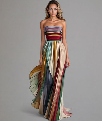 Elinas™ | Robe Sans Manches Colorée Énergique et Élégante