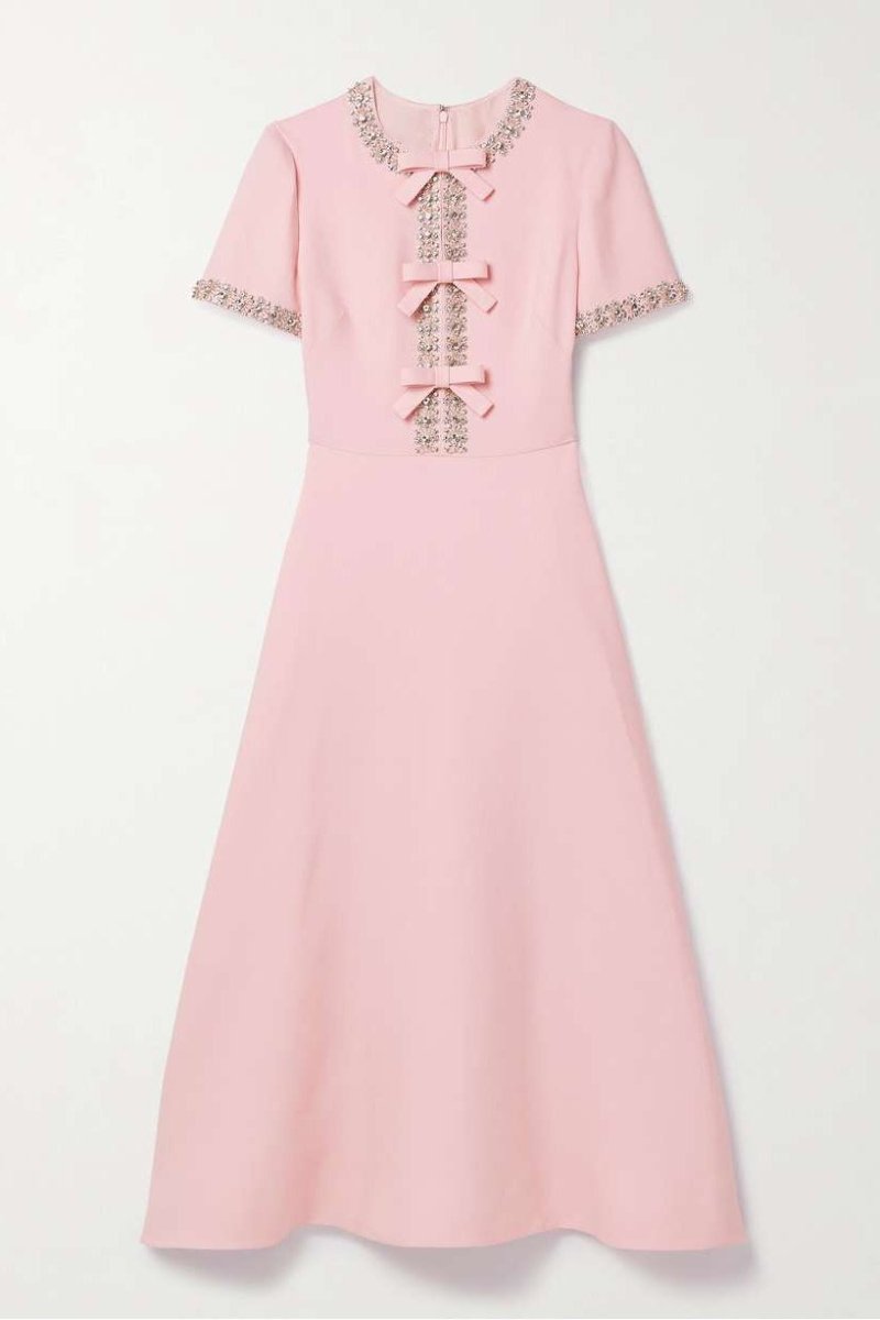 Cruzz™ | Robe Midi avec Nœud en Cristal